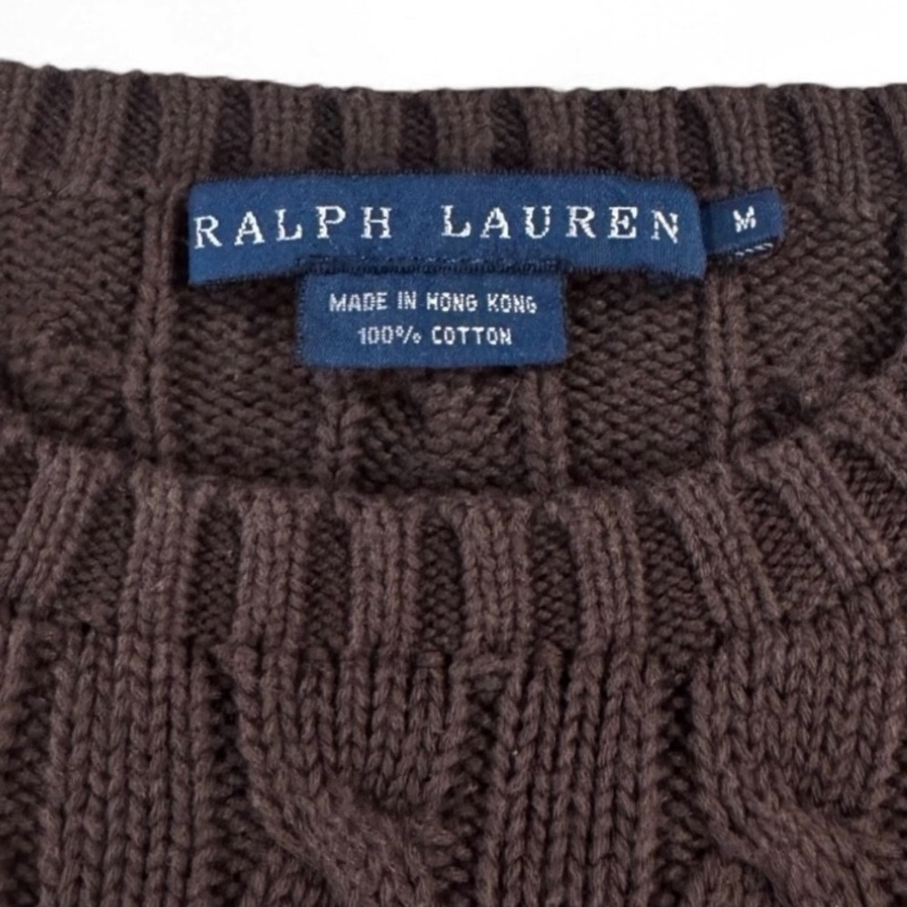 Ralph Lauren Classic Pony Crewneck Cable Knit Sweater - Picture 3 of 4